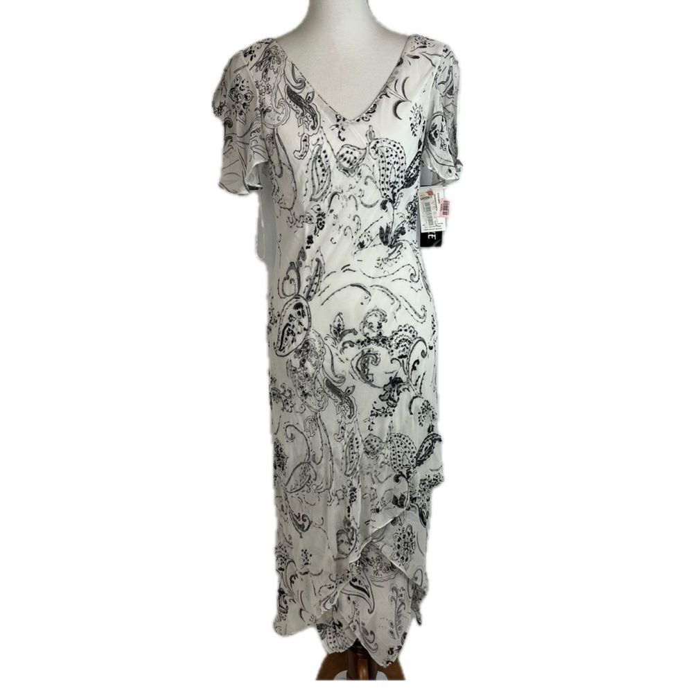 Vintage Y2K Eva Blue Hanky Hem Bias Cut Beaded Dress 10 Fairy Angel Whimsigoth